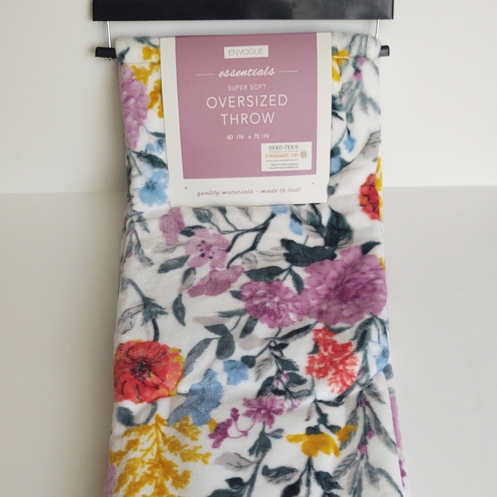 🎁ENVOGUE Throw Blanket - Spring Blooms 60” x 70” - Oversized Floral Throw